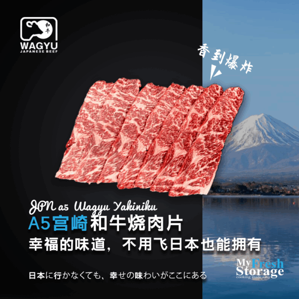A5宫崎和牛烧肉片｜A5 Miyazaki Wagyu Yakiniku Slices – 幸福的味道，不用飞日本也能拥有，My Fresh Storage 冷链直送｜Order Japanese Wagyu Online Malaysia