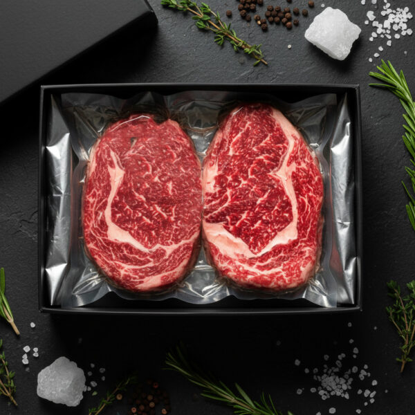 My Fresh Storage 黑安格斯肋眼双件套，高油香、高嫩度。Premium Steak Malaysia Angus Beef Pan-Ready Delivery.